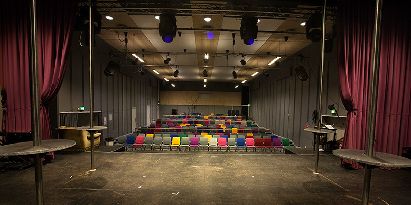 Teatersalen i Kilden set fra scene. Teatersalen i Kilden set fra scene.